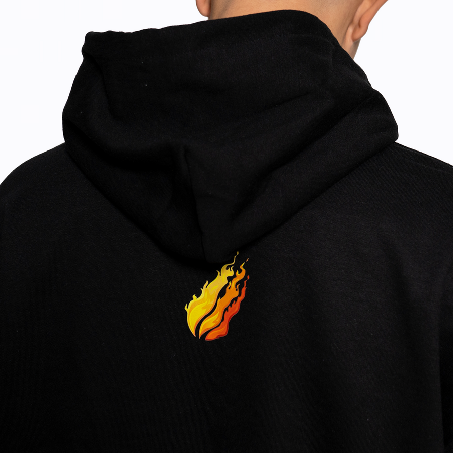 Black Big Flame Hoodie