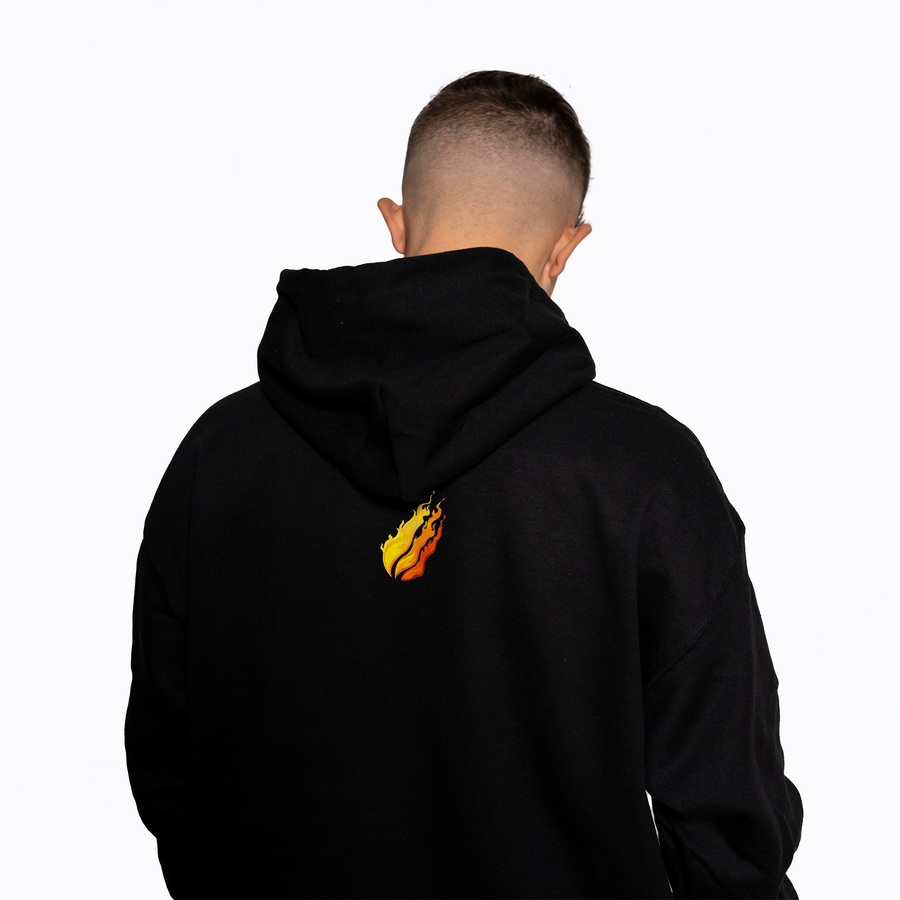 Black Big Flame Hoodie